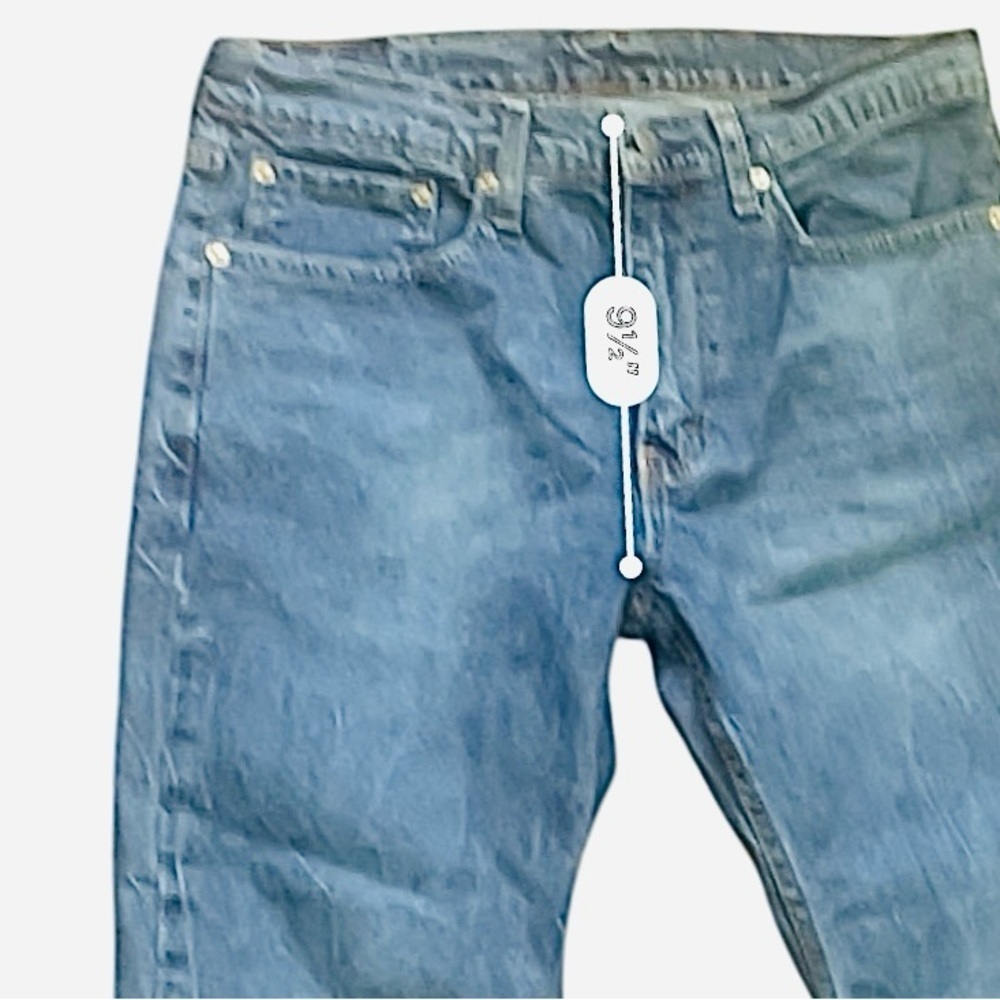 Levi Strauss denim blue straight jeans 527 Men 34/30 5pockets design zip logo - Picture 8 of 16